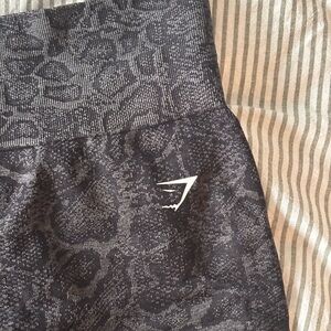 Gymshark Charcoal and Black Leopard-Print High-Waist Leggings